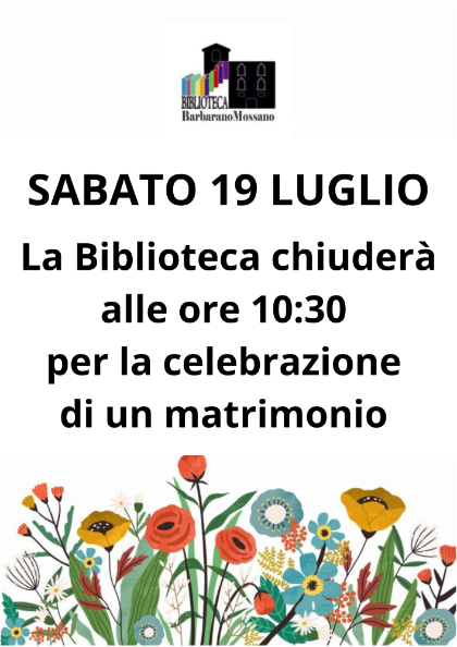 Chiusura biblioteca e Ufficio Turistico