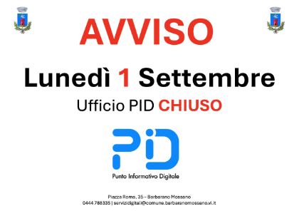 Chiusura ufficio PID Chiusura ufficio PID