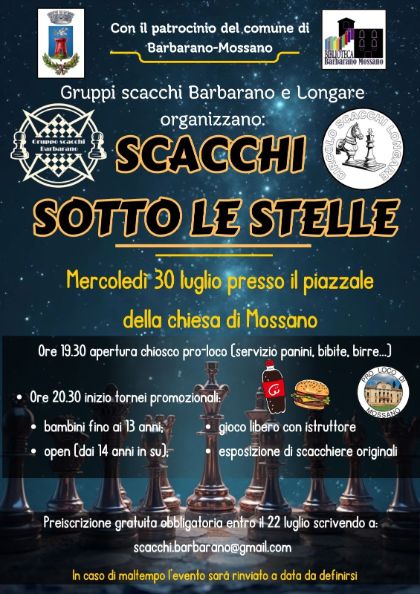 ♟️ Scacchi sotto le stelle ♟️ Scacchi sotto le stelle