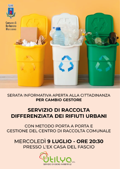 ♻️ Serata informativa sul nuovo servizio di raccolta differenziata ♻️ Serata informativa sul nuovo servizio di raccolta differenziata