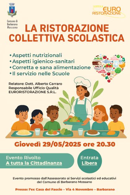 🍽️ La Ristorazione Collettiva Scolastica – Incontro informativo aperto alla cittadinanza