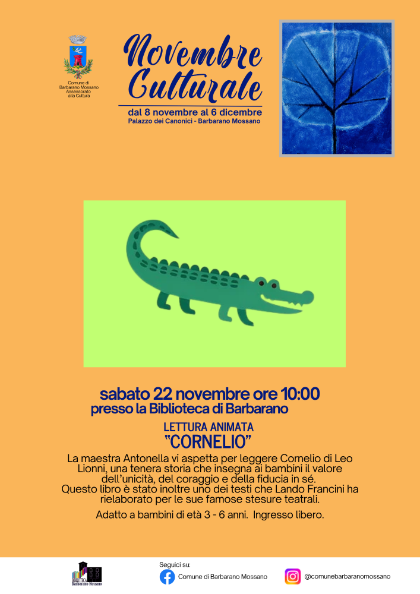 🐊 Lettura animata “Cornelio” 🐊 Lettura animata “Cornelio”