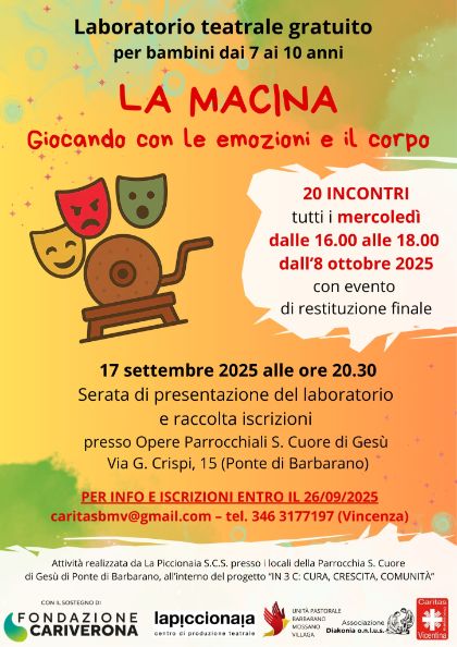 🎭 LA MACINA – Laboratorio teatrale gratuito per bambini