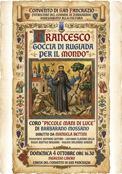 Concerto “Francesco, goccia di rugiada per il mondo” del coro Piccole Mani di Luce