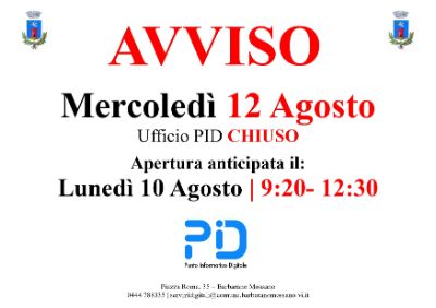 Chiusura PID Agosto