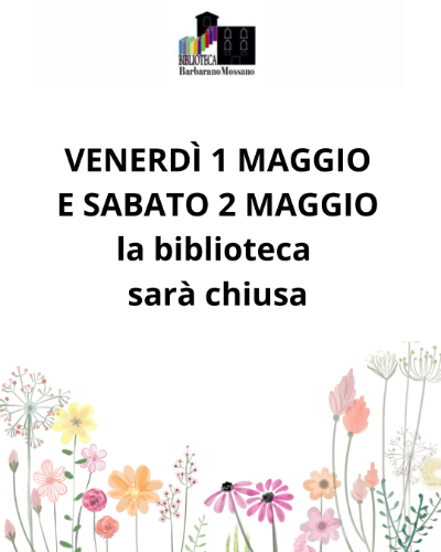 Chiusura 1-2 maggio