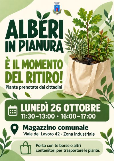Ritiro piante alberi in pianura 2026