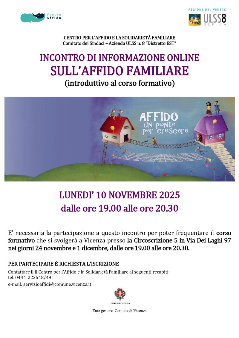 Locandina incontro informativo online autunno 2025