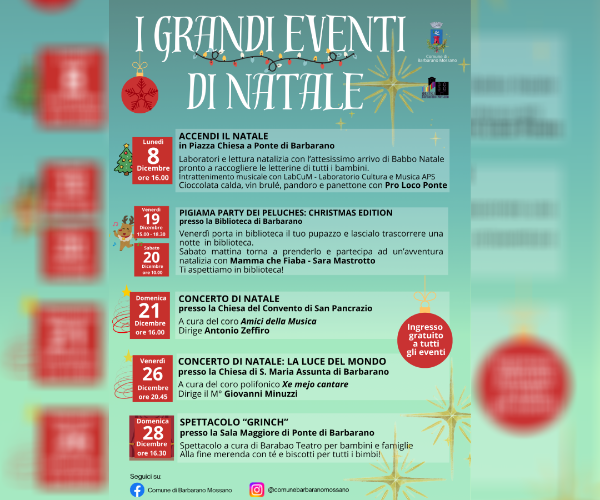  🎄 𝗚𝗹𝗶 𝗲𝘃𝗲𝗻𝘁𝗶 𝗱𝗲𝗹 𝗡𝗮𝘁𝗮𝗹𝗲 𝗮 𝗕𝗮𝗿𝗯𝗮𝗿𝗮𝗻𝗼 𝗠𝗼𝘀𝘀𝗮𝗻𝗼 🎄