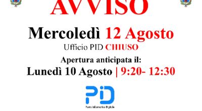 Chiusura PID Agosto